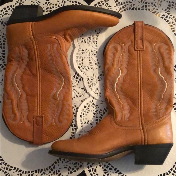 Laredo leather cowgirl boots camel tan color - Picture 5 of 8
